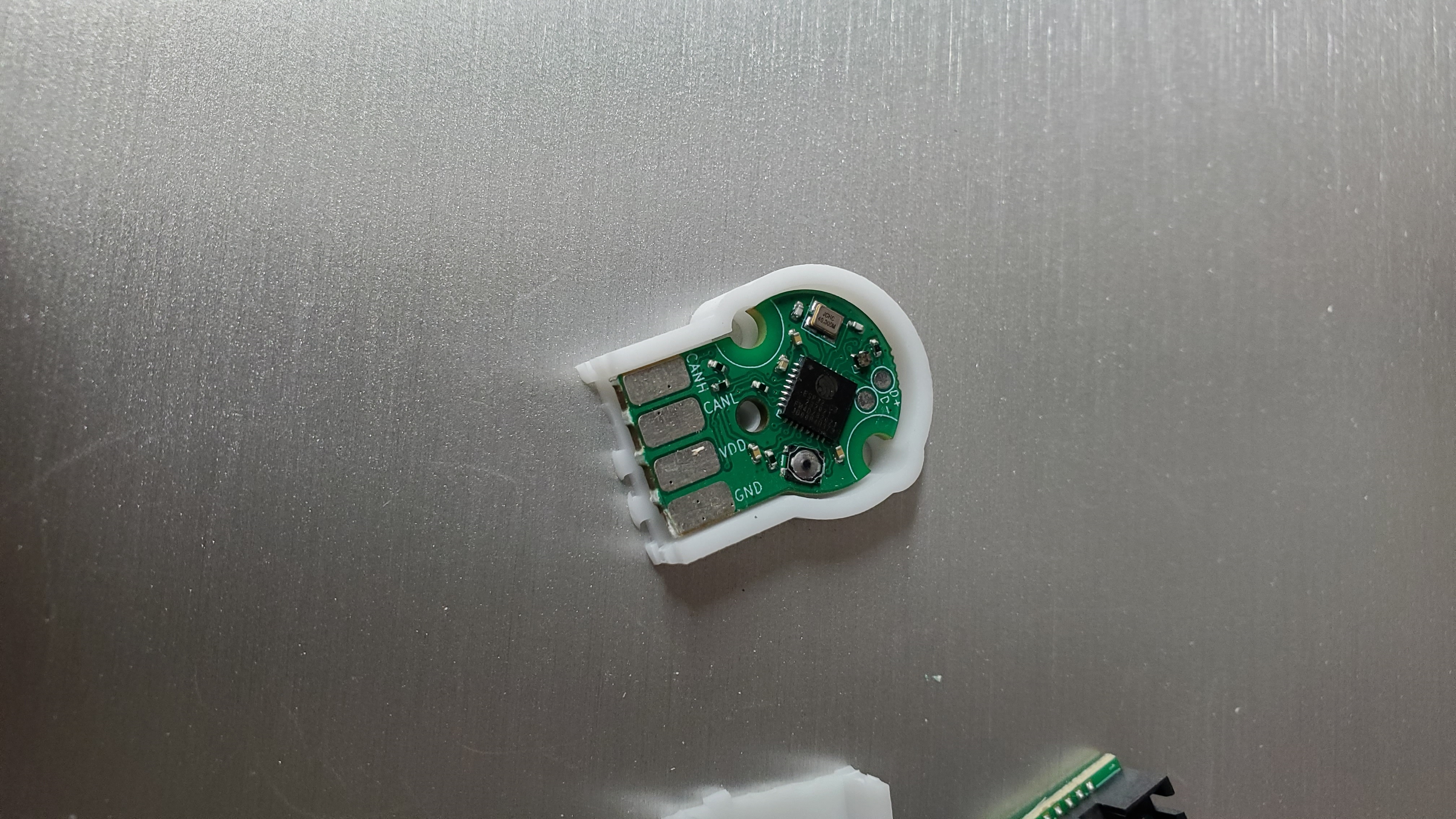 Canandmag casing with encoder after trimming, open